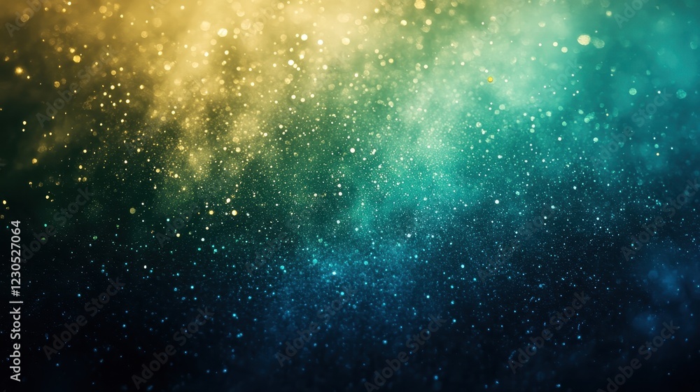 Poster glittering luminous background with soft bokeh effect, blending shimmering lights and creating encha