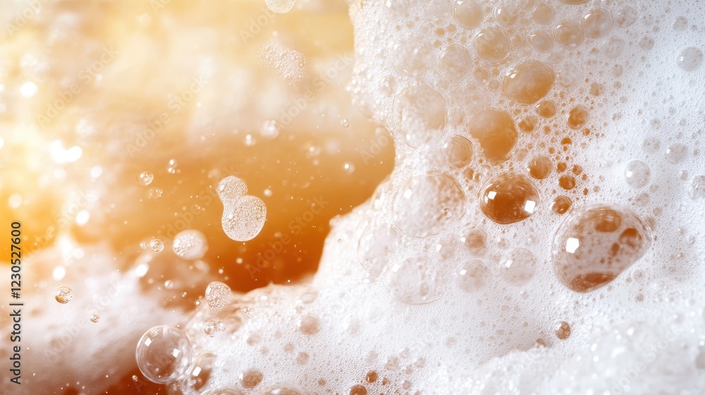 Poster the image captures a mesmerizing close-up of bubbles in a soft, abstract background, evoking a sense
