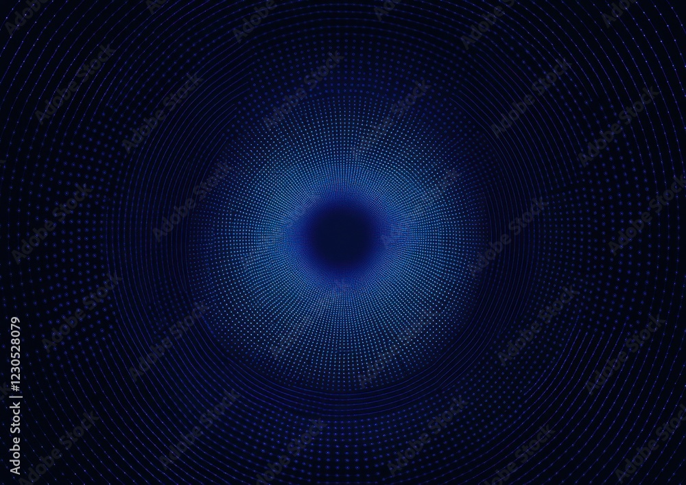 Poster blue technology background with circles and dots, digital network connection illustration for futuri