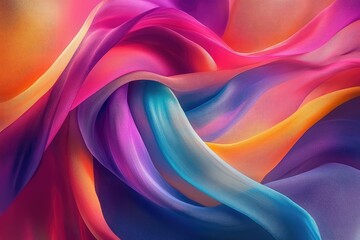 Obraz premium An abstract design of flowing ribbons in bright colors