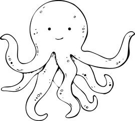 illustration octopus outline