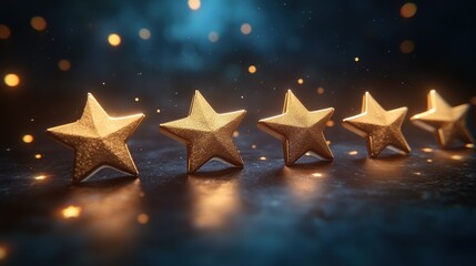An animation of stars increasing in number from one to five, representing a product rating improving over time due to positive customer experiences.