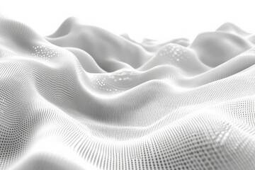 Obraz premium Soft white fabric creates a serene atmosphere with flowing textures and gentle curves in a minimalist setting