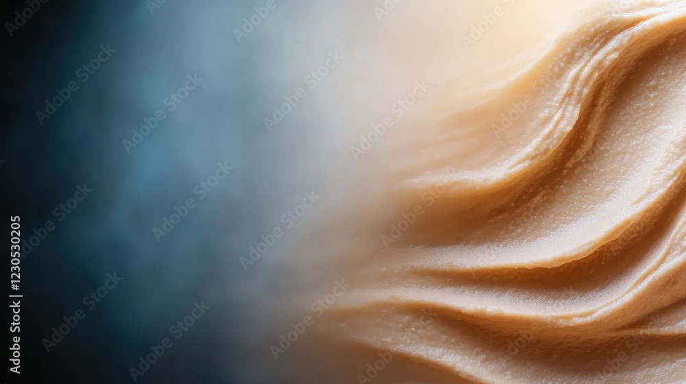 Poster this image features a soft, creamy drapery with gentle waves, evoking a sense of calm and elegance t