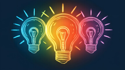 A light bulb with the symbol of an idea glowing inside, representing innovation and creativity.