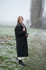 frosty, serene, countryside, winter, overcast, solitude, calm, quiet, reflective, peaceful,...