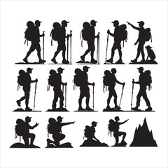 mountaineer climber hiker people vector