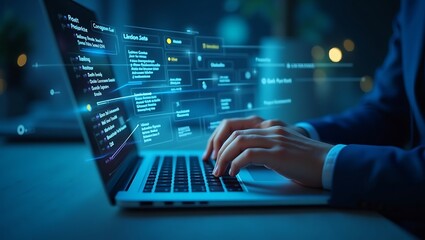 person typing on a laptop keyboard