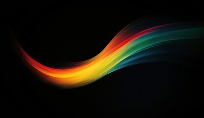 Abstract rainbow wave on black background.