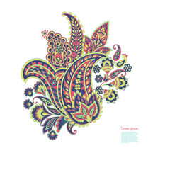 Obraz premium Paisley Floral oriental ethnic Pattern. Damask Ornament