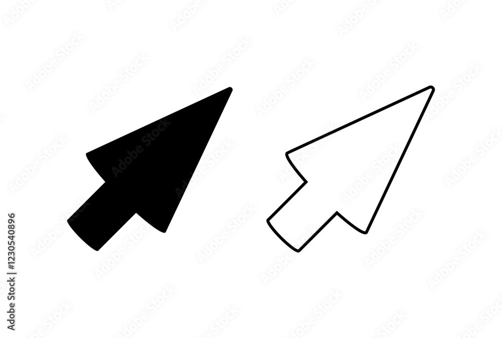 Poster a pair of black cursors design. simple pointer design on transparent background. vector illustration