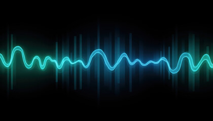 Visual sound wave on black background