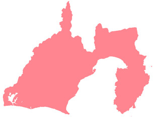 静岡県　地図　赤　イラスト © 酢漬け きゅうりの