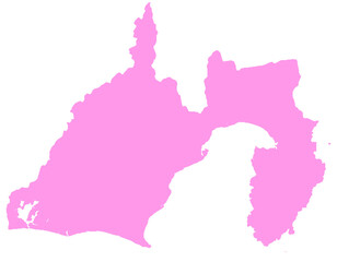 静岡県　地図　ピンク　イラスト