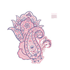 Floral Paisley colorful ornament. Isolated Pattern