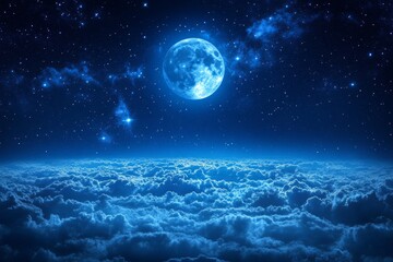 Moonlit Night Over Clouds