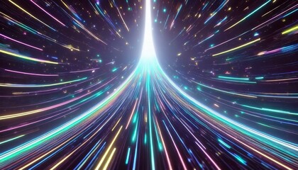 Fototapeta premium Speed of Light concept with speed trails, background graphic resource