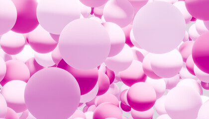 Seamless 3D render of multilayered purple and pink spheres