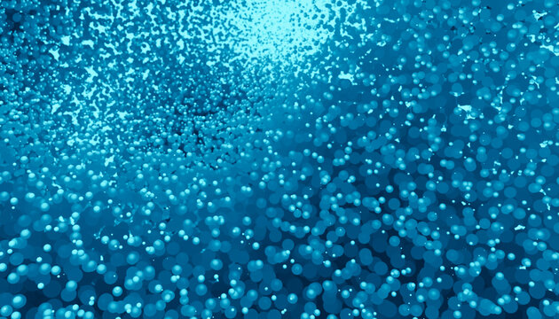 High resolution 3D render of countless blue spheres