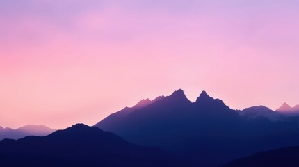 Fototapeta premium Majestic Mountain Silhouette at Dawn