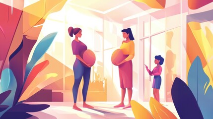 Leave on social grounds abstract concept vector illustration. Labour code, special leave, absence from work, pregnant woman, family with children, care for sick, paid vacation abstract metaphor.