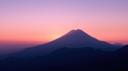 Sharp Mountain Silhouette at Sunset