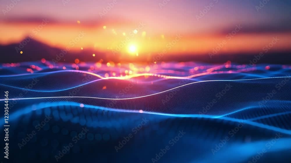 Poster a focused shot of an intricate digital landscape where layers of pixel textures combine in a rich ta