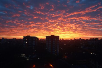 Fototapeta premium Urban Sunset Over Cityscape