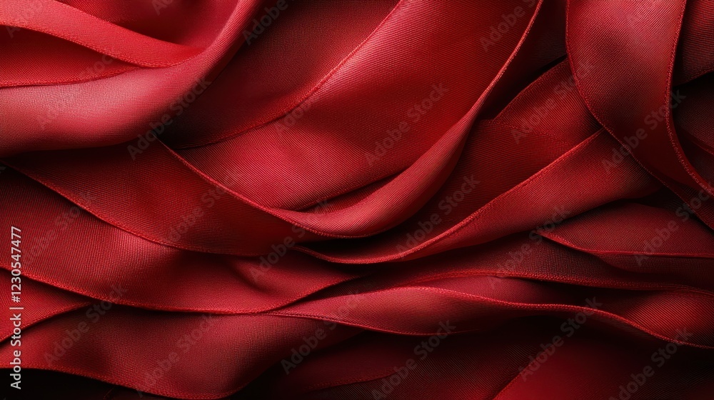 Poster a high-quality close-up of soft, flowing red fabrics gracefully intertwined, showcasing texture and 