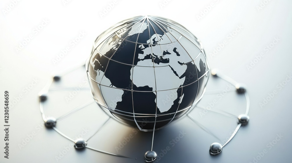 Poster global business structure and networking for customer connection and hr outsourcing.