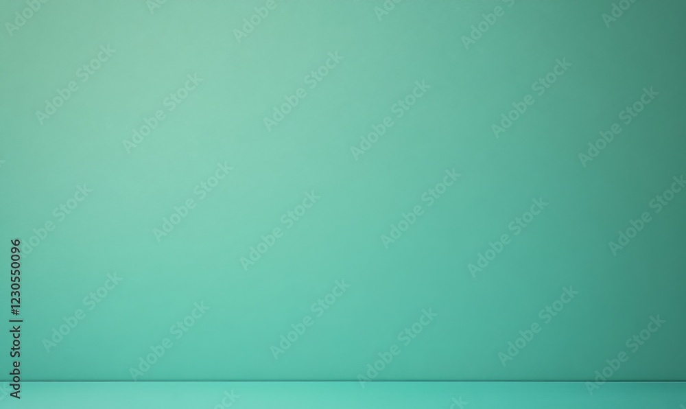 Poster simple teal background with subtle gradient and floor.