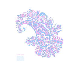 Floral isolated pattern with paisley ornament.
