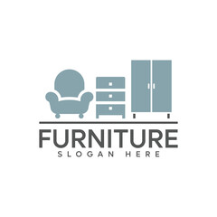 Naklejka premium furniture logo design template for business property icon with creative element concept