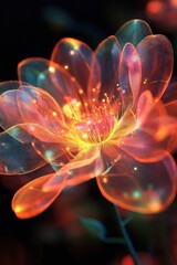 Luminous Glass Flower: Abstract Floral Artwork.
