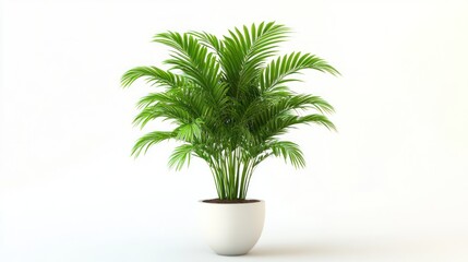 Obraz premium Potted palm plant, indoor greenery, white background, home decor