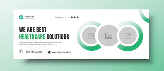 Medical healthcare Facebook cover and social media web banner design template	