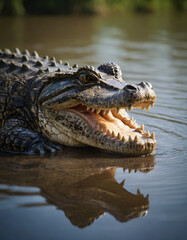 Fototapeta premium | Crocodile in River 