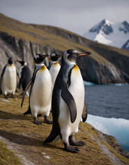 Fototapeta premium Penguins on Iceberg 