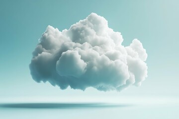 Majestic Floating Cloud in a Serene Blue Sky: A Peaceful Atmospheric Scene