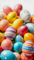 Naklejka premium Easter eggs many color and easter background , with white tonespng