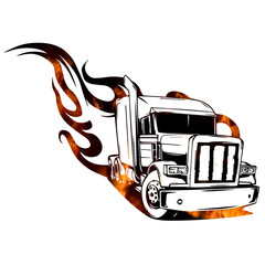 Truck with Fire 