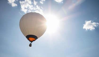Obraz premium A meteorological balloon being released into the sky, carrying instruments to measure temperature, humidity, and pressure at different altitudes, aiding in weather , with white tonespn