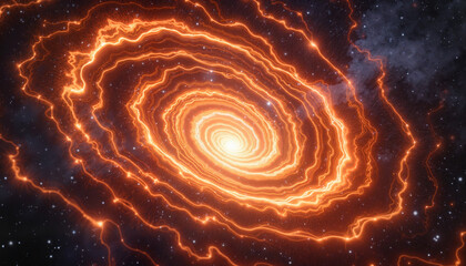 Glowing cosmic vortex swirling in space, astronomical wonder
