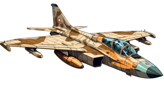 A bomber aircraft, isolated on transparent background.