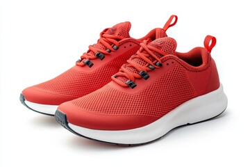 Red Sneakers on White Background