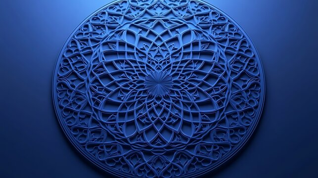 Blue relief circle pattern for design background