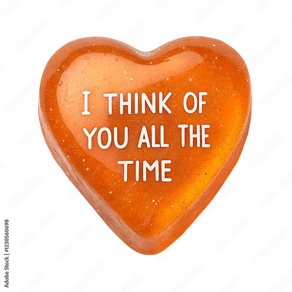 Fototapete heart shape velentines day message candy isolated on transparent background png