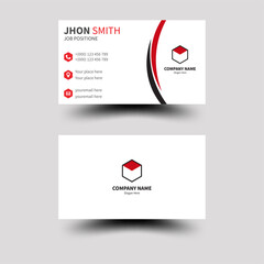 Creative modern red business card design name card natural shape visiting card and simple clean template vector design