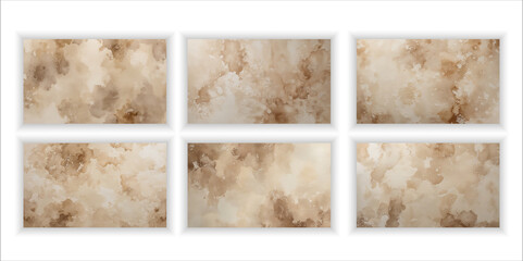 Light dusty soft pastel color shade.
 Brown sepia beige nude gray white abstract watercolor pattern.
 Elegant art background. Paper brush stain splash. Blank template design
