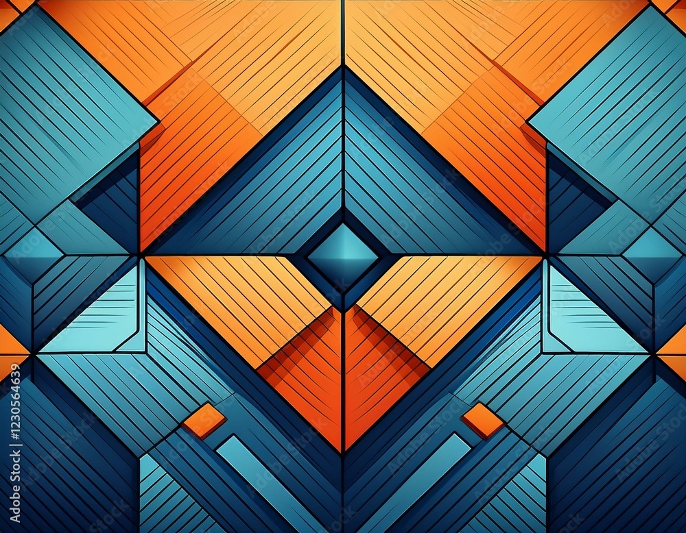 Poster to do list concept abstract geometric pattern with blue and orange blocks